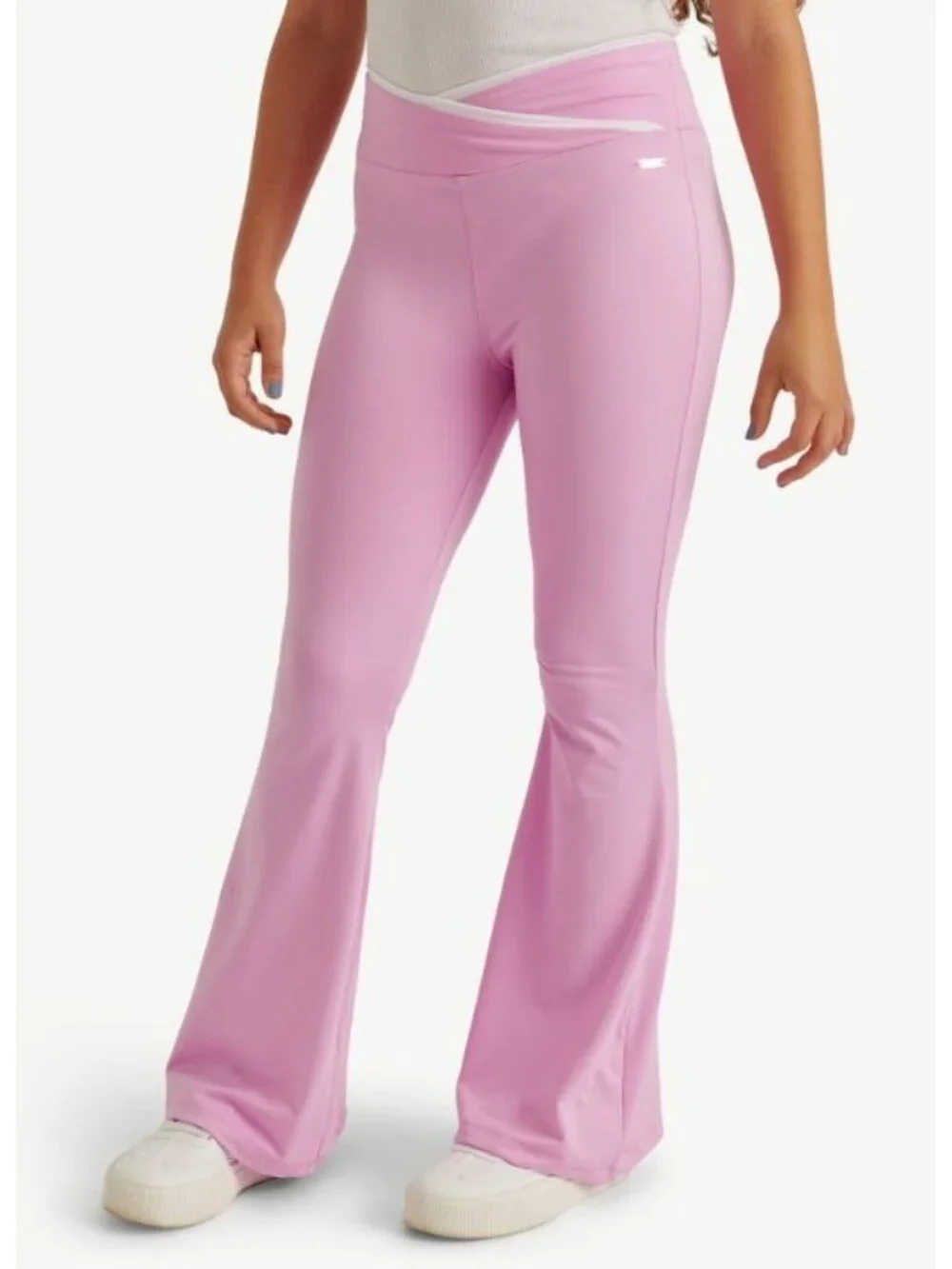 Justice Girls Crossover Waistband Flare Pants Medium (10) Pink New With Tags